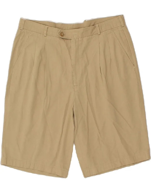 VINTAGE Mens Pegged Chino Shorts IT 50 Large W34  Beige Cotton