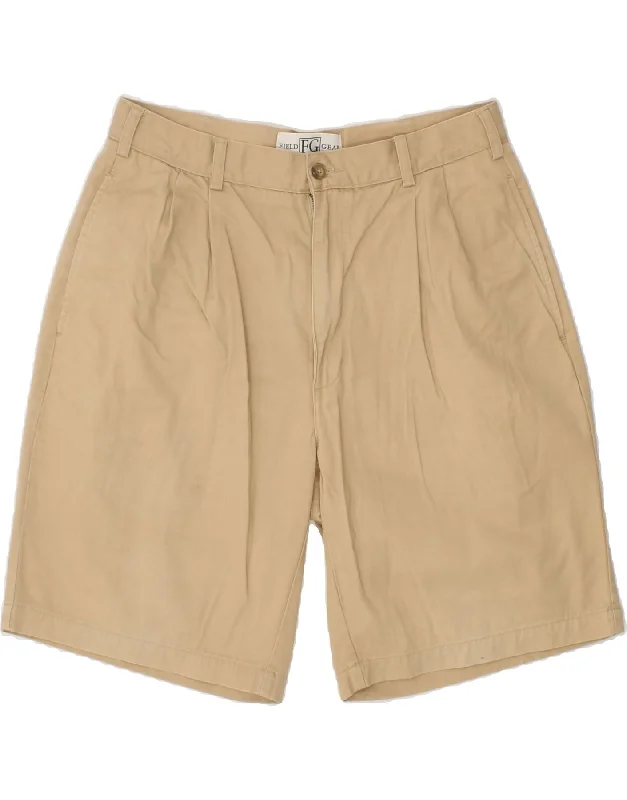 VINTAGE Mens Pegged Chino Shorts W33 Medium Beige Cotton