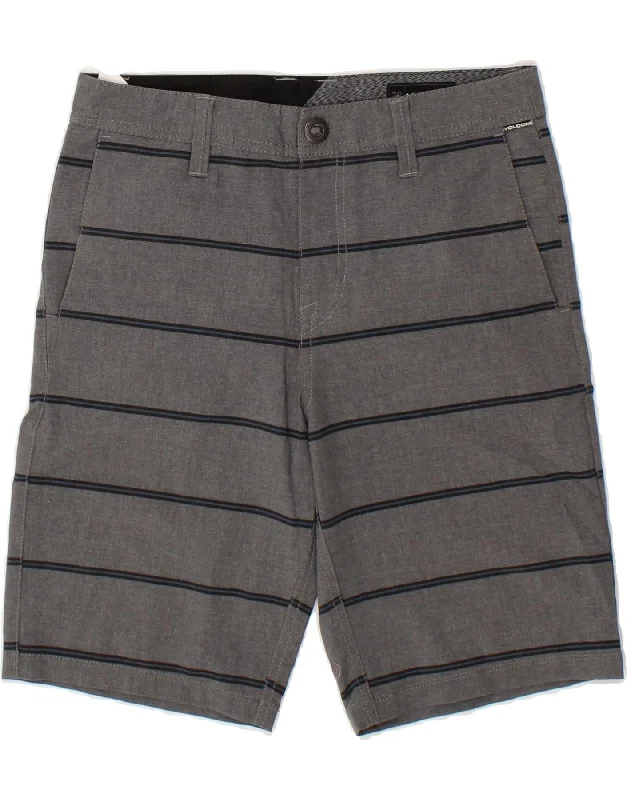 VOLCOM Mens Chino Shorts W29 Small Grey Striped Polyester