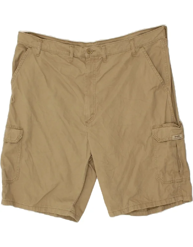 WRANGLER Mens Cargo Shorts W44 2XL Brown Cotton