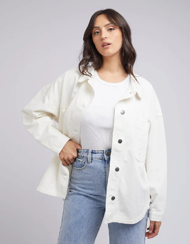 All About Eve Dale Shacket Vintage White