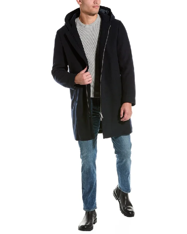 Armani Exchange Wool-Blend Trench Coat