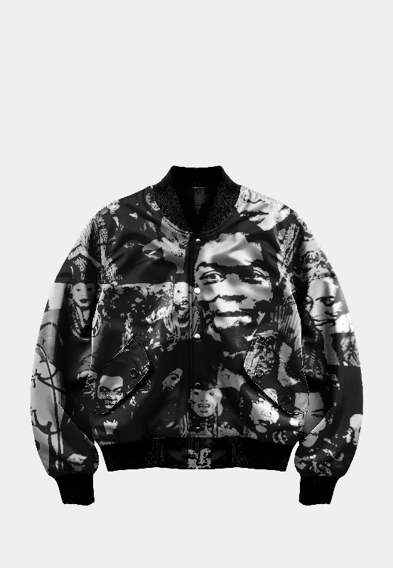 Ashluxe Fela Culture Mosaic Bomber Black