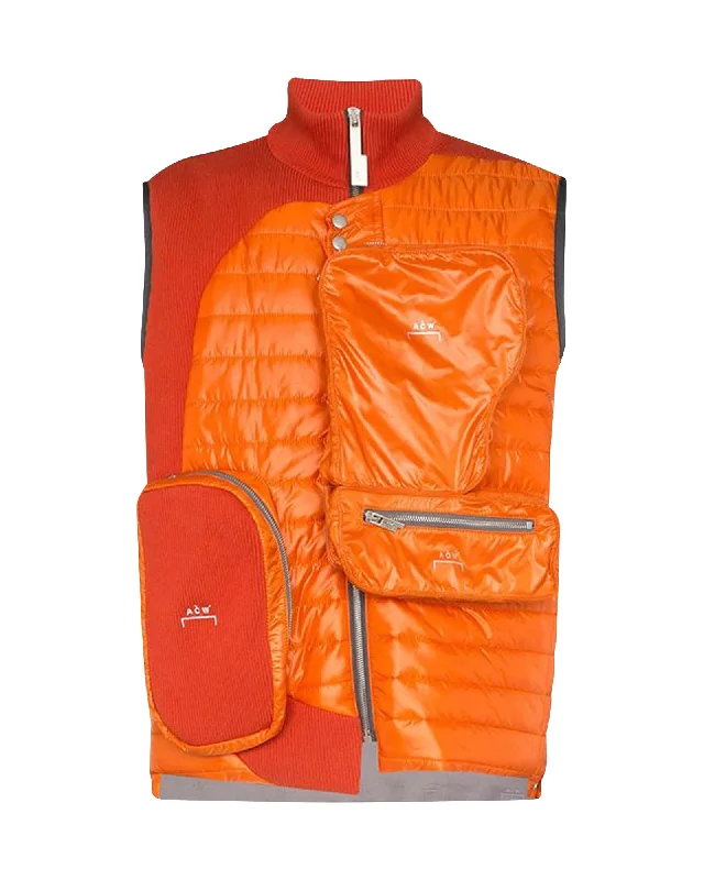 Asymmetric Pocket Padded Gilet