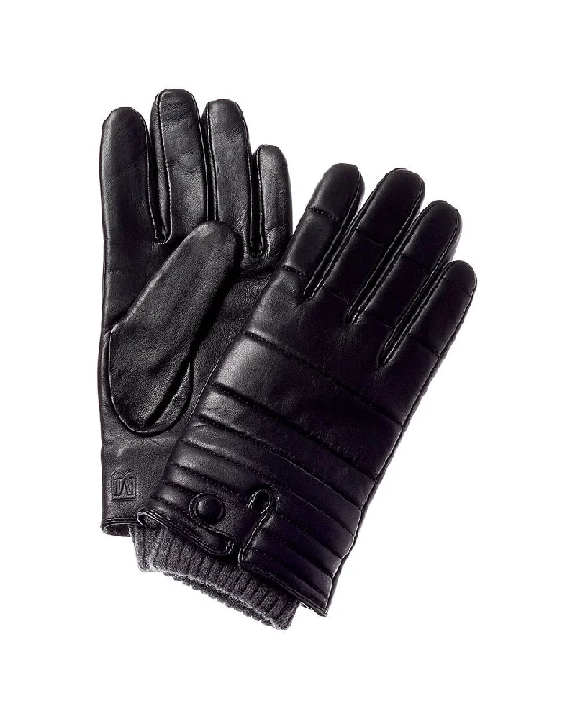 Bruno Magli Touchtech Cashmere-Lined Quilted Leather Gloves