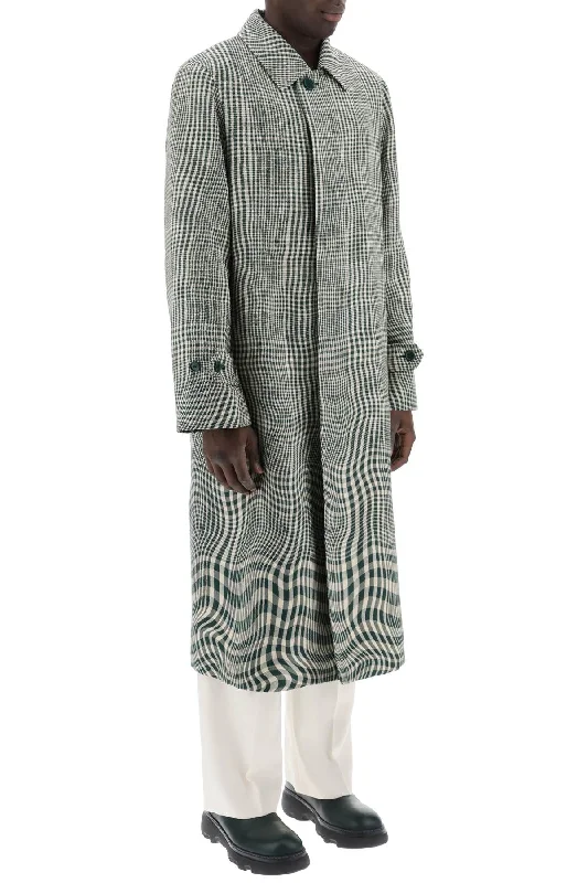 Burberry Houndstooth Car Coat With