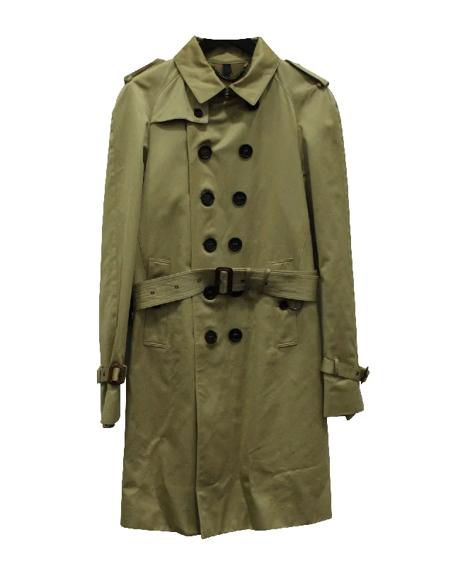 Burberry Prorsum Belted Trench Coat in Beige Cotton