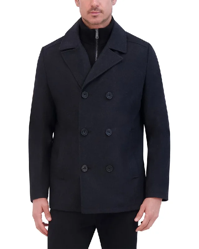 Kenneth Cole Classic Wool-Blend Peacoat