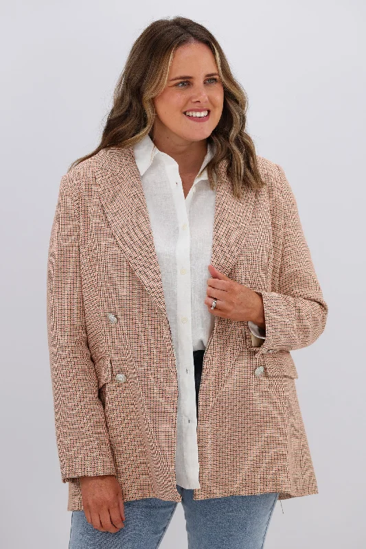 Leoni Boyfriend Blazer Beige Check