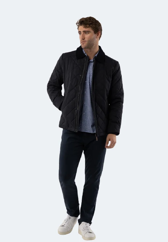 Navy Quilted Coat