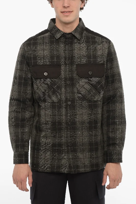 Neil Barrett Checked Padded Overshirt with Double Breast Pocket