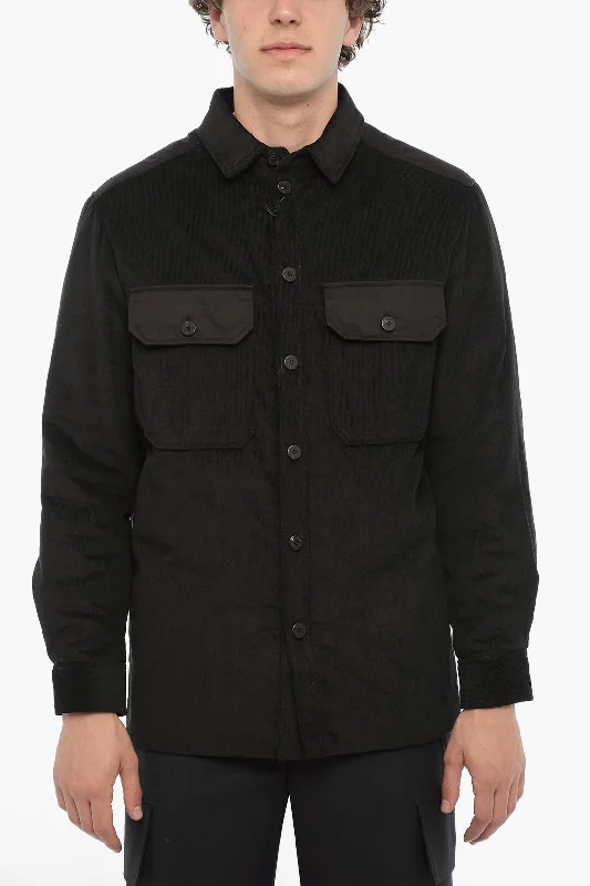 Neil Barrett Corduroy Overshirt with Quilted Insert To the Rear