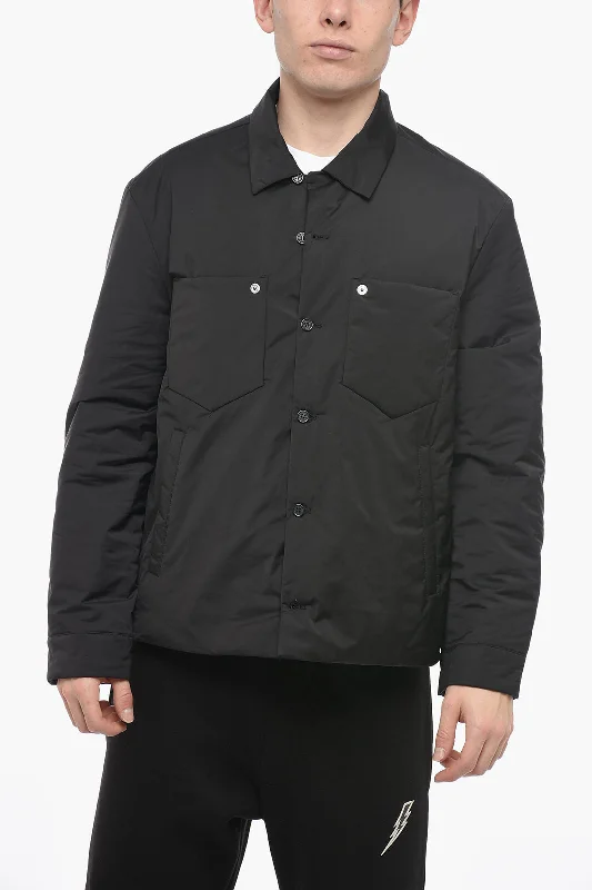 Neil Barrett Padded Boxy Fit Overshirt with Double Breast Pockets