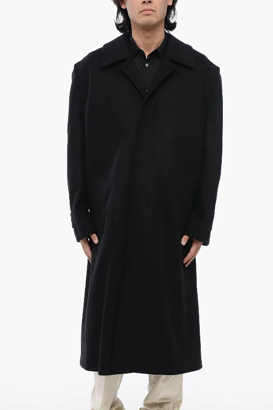 Rier Straight Fit Wool Coat With Hidden Buttoning Xl Standard Size