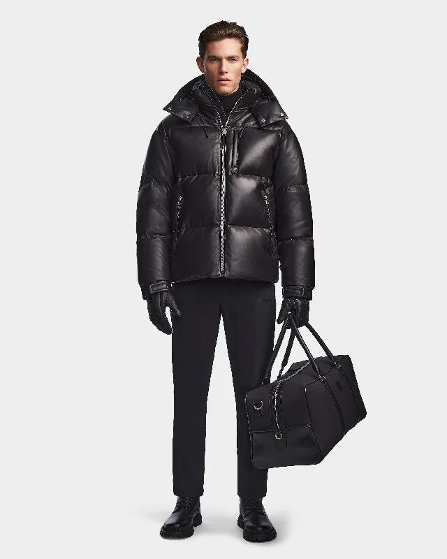 VINCENT X MEN'S  LEATHER DOWN PUFFER