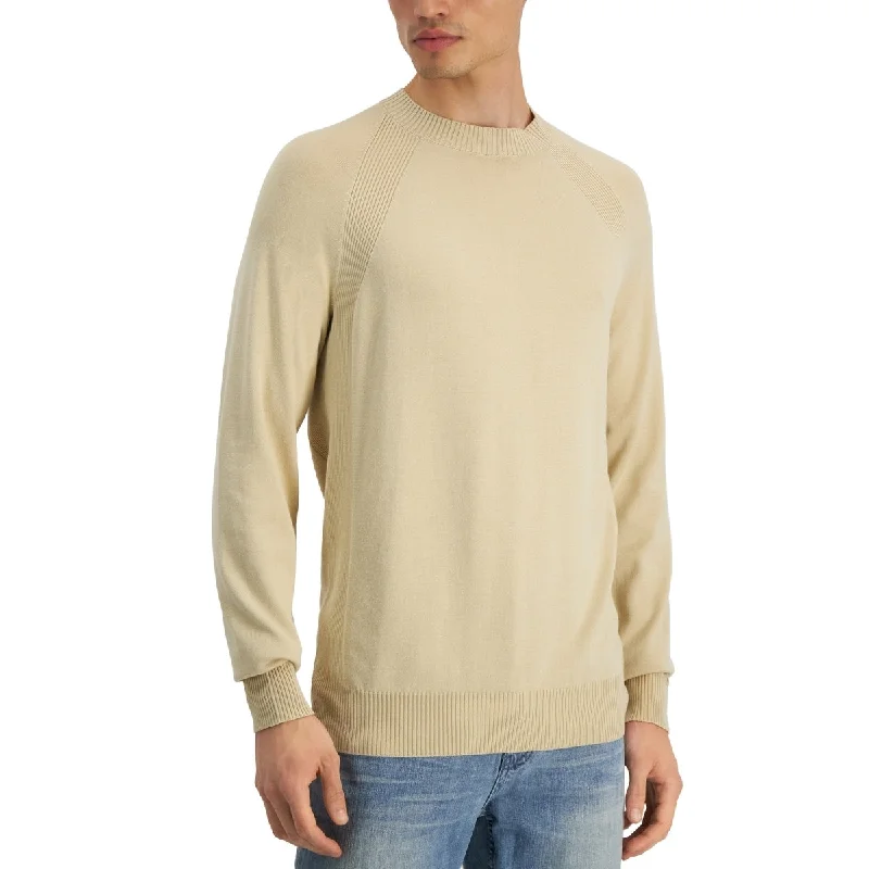 Alfani Men's Ribbed Raglan Sweater Brown