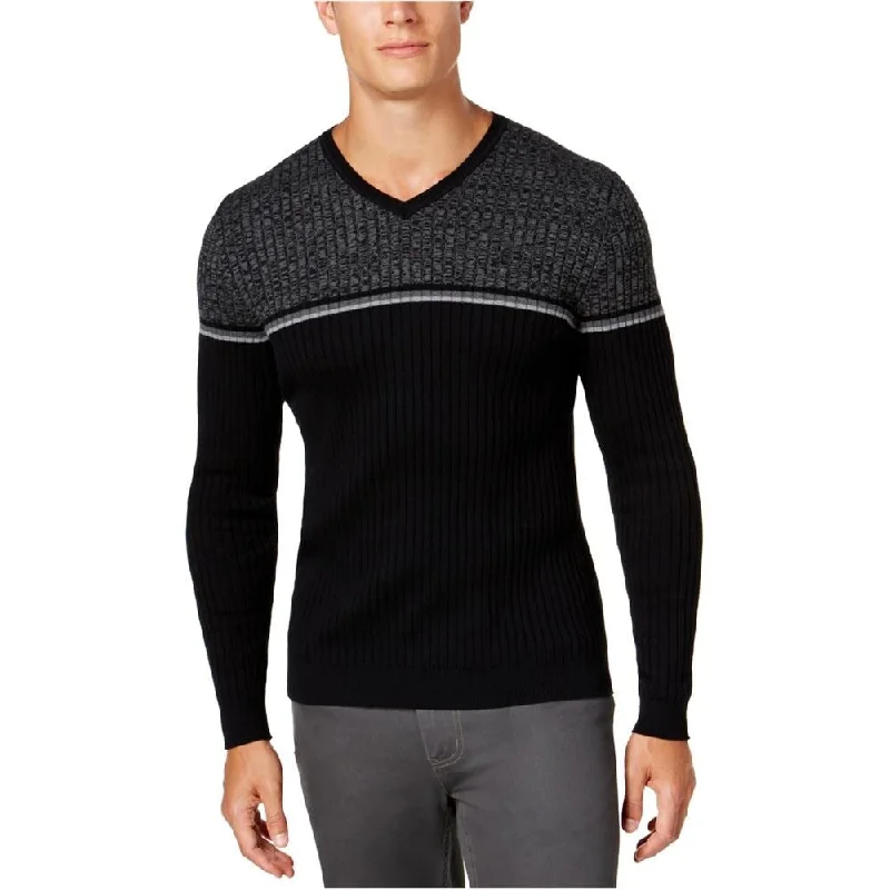 Alfani Men's Textured Stripe Pullover Sweater Deep Black Size 2-Extra Large - 2XL