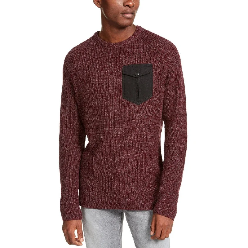 American Rag Men's Crewneck Pocket Sweater Wine Size Large