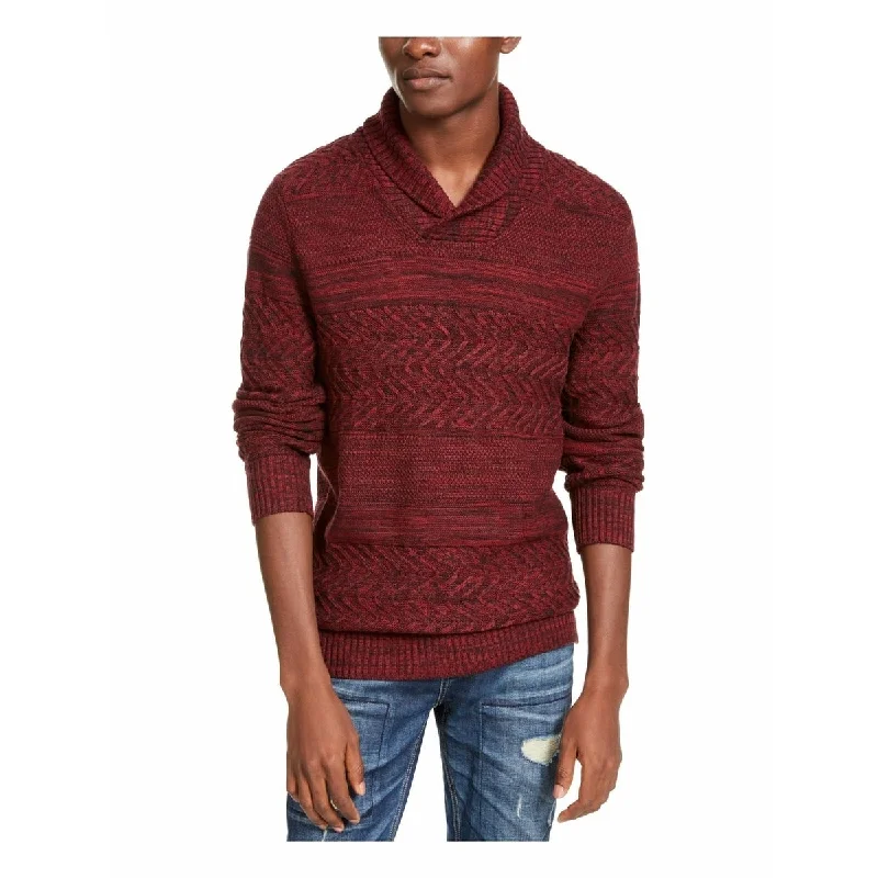 American Rag Men's Multi-Textured Shawl-Collar Sweater Wine Size Large