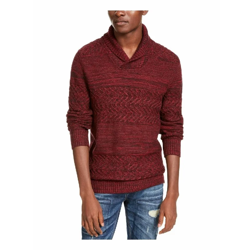 American Rag Men's Multi-Textured Shawl-Collar Sweater Wine Size Medium