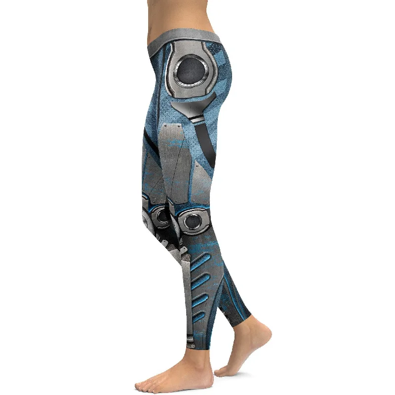 Blue Robot / Cyborg Leggings