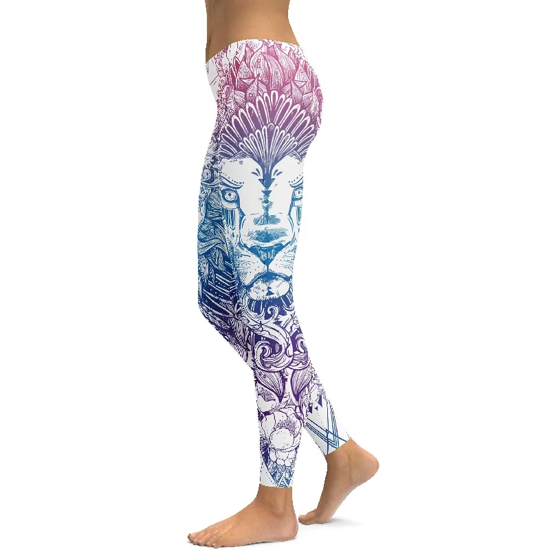 Bright White Lion Leggings