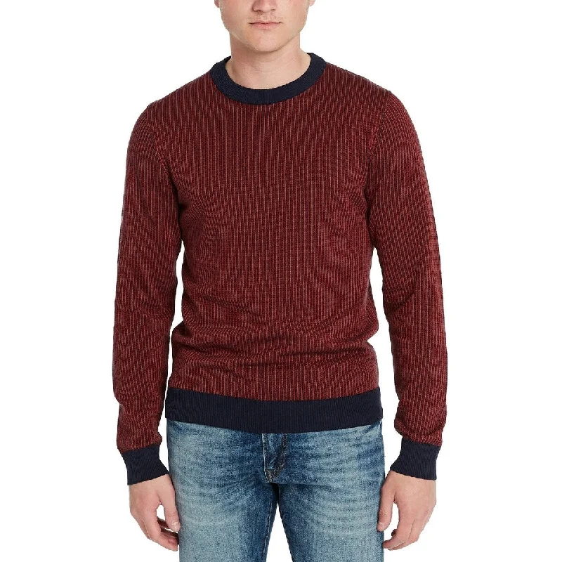 Buffalo David Bitton Men's Waxile Contrast Knit Sweater Red Size Xxl