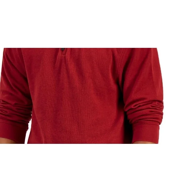 Club Room Men's 1/4 Zip Mock Neck Pullover Sweater Red Size X-Large