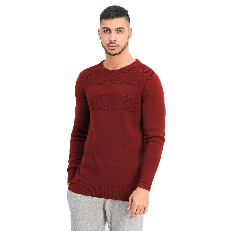 Club Room Men's Cotton Solid Textured Crew Neck Sweater Red Size 2XL