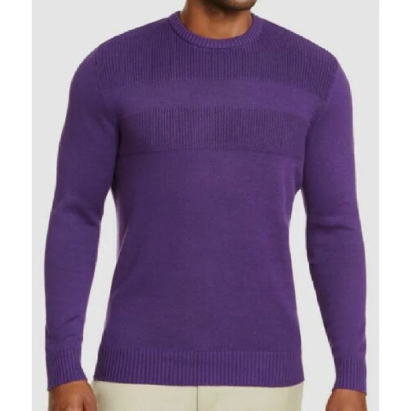 Club Room Men's Men's Textured Cotton Sweater Purple Size Small