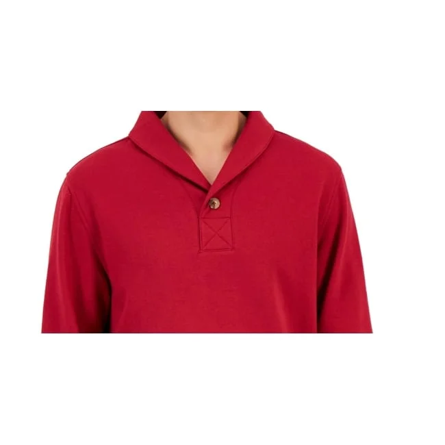 Club Room Men's Shawl Collar Sprilite Fleece Sweater Red Size Xx-Large