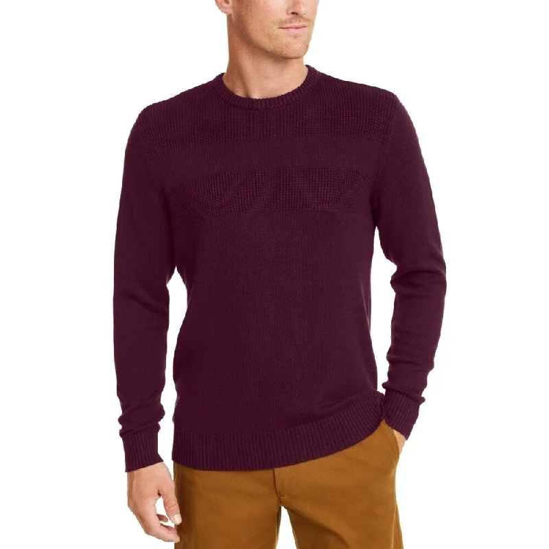 Club Room Men's Textured Cotton Sweater Wine Plum Size Small