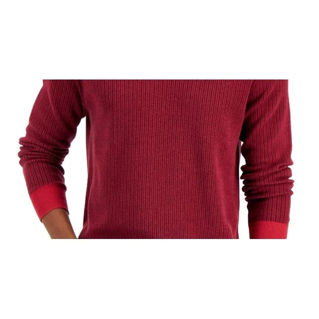 Club Room Men's Two Tone Crewneck Sweater Red Size Xx-Large