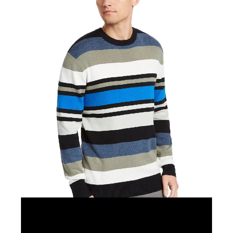 Dkny Men's Regular-Fit Variegated-Stripe Sweater Navy Size Xx-Large