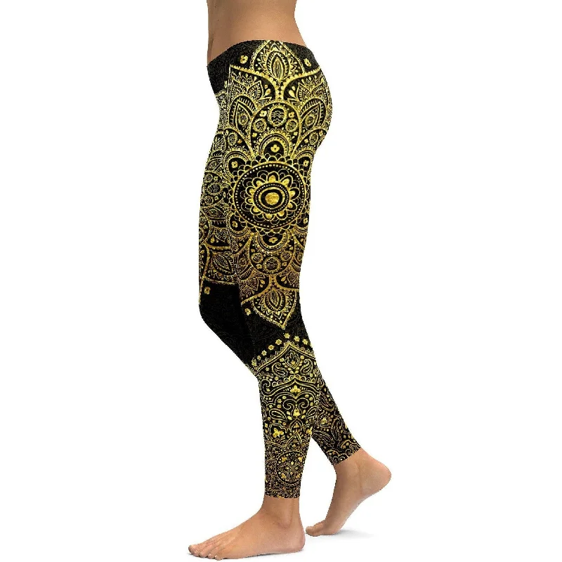 Faux Golden Mandala leggings