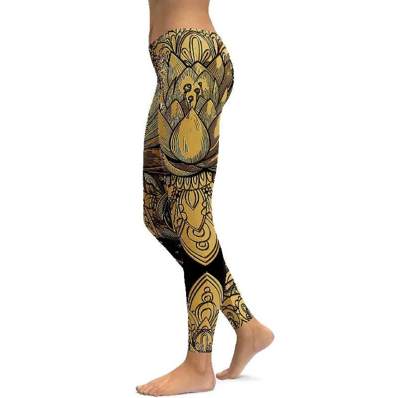 Golden Lotus Leggings