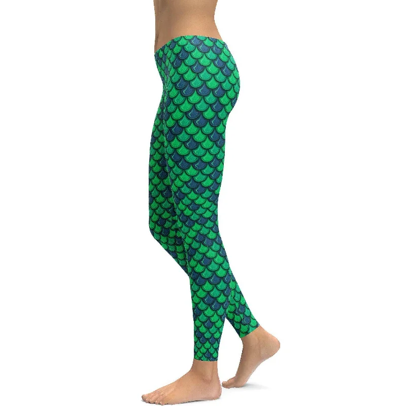 Green Mermaid Leggings