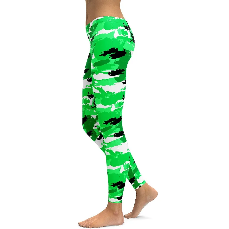 Lime Green Camo Leggings