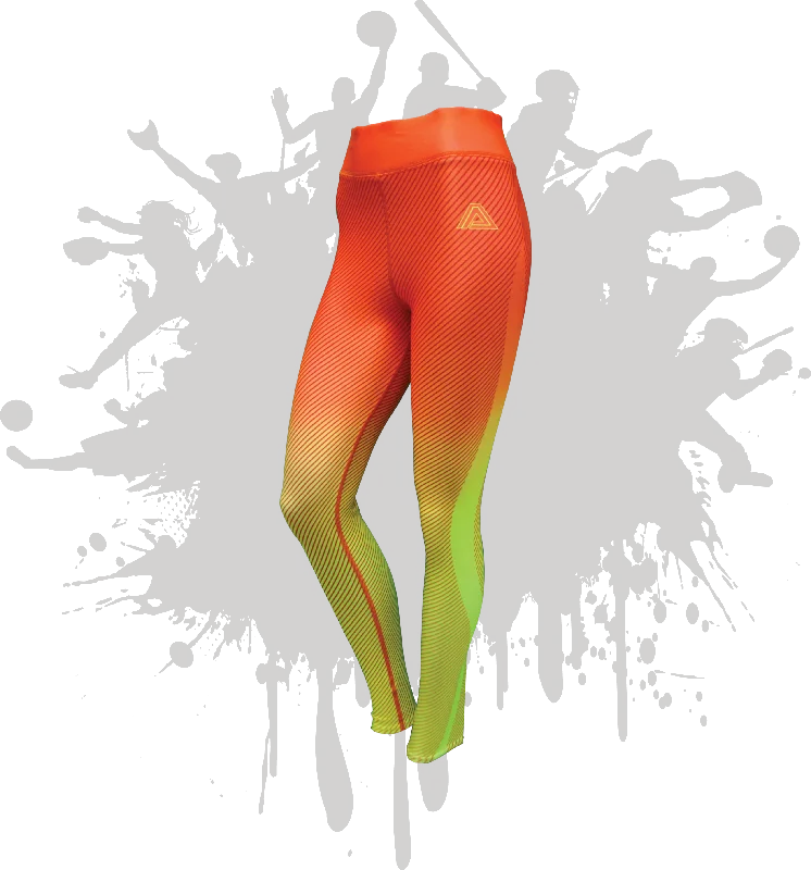 LINEAR LEGGINGS ORANGE/NEON YELLOW