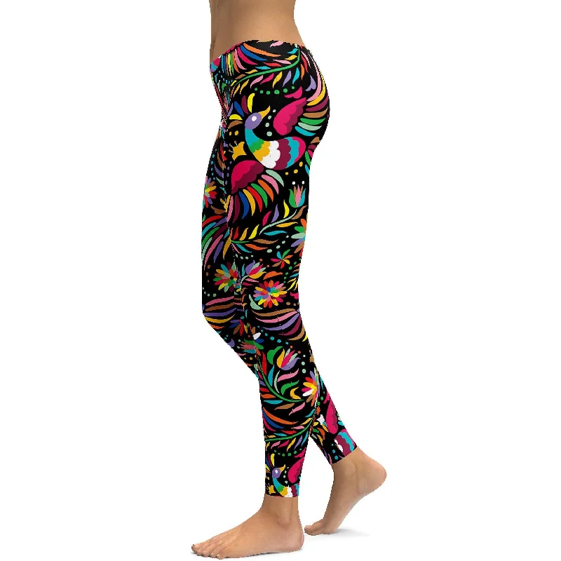 Mexican Colorful Dark Pattern Leggings