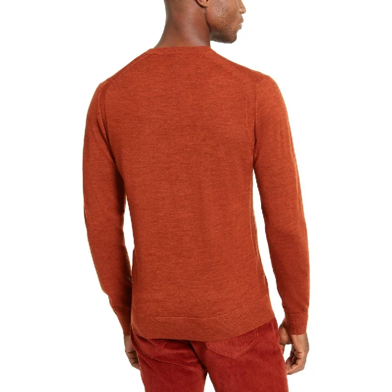 Michael Kors Men's Merino Wool Knit Crewneck Sweater Orange Size Xx-Large