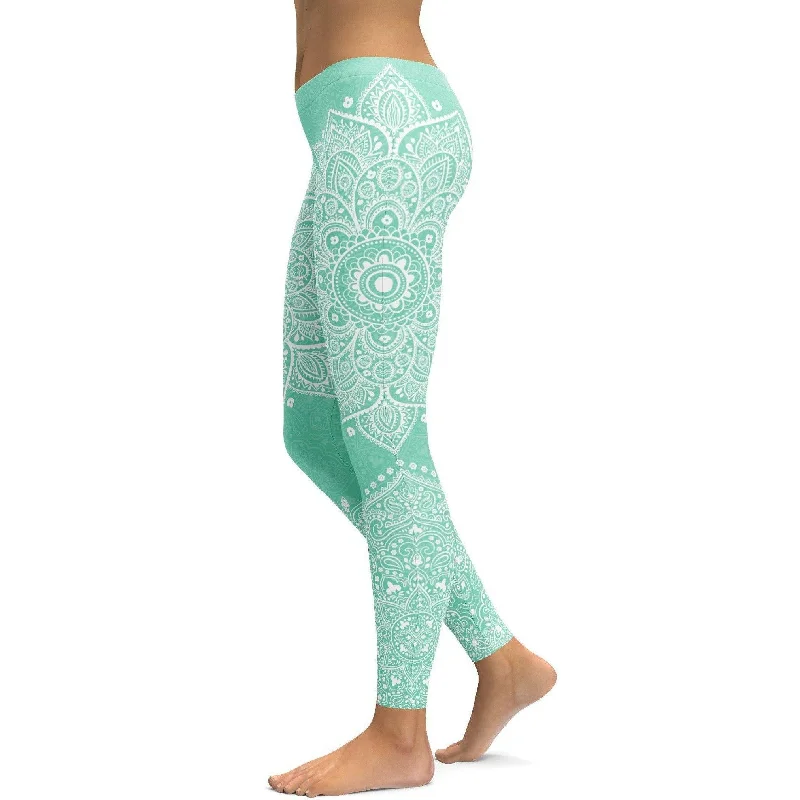 Mint Green Mandala Leggings