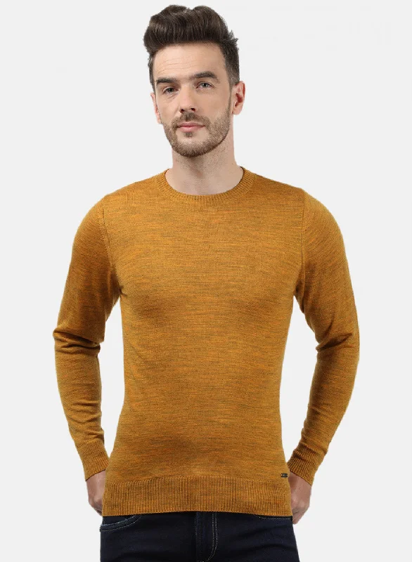 Men Yellow Solid Pullover