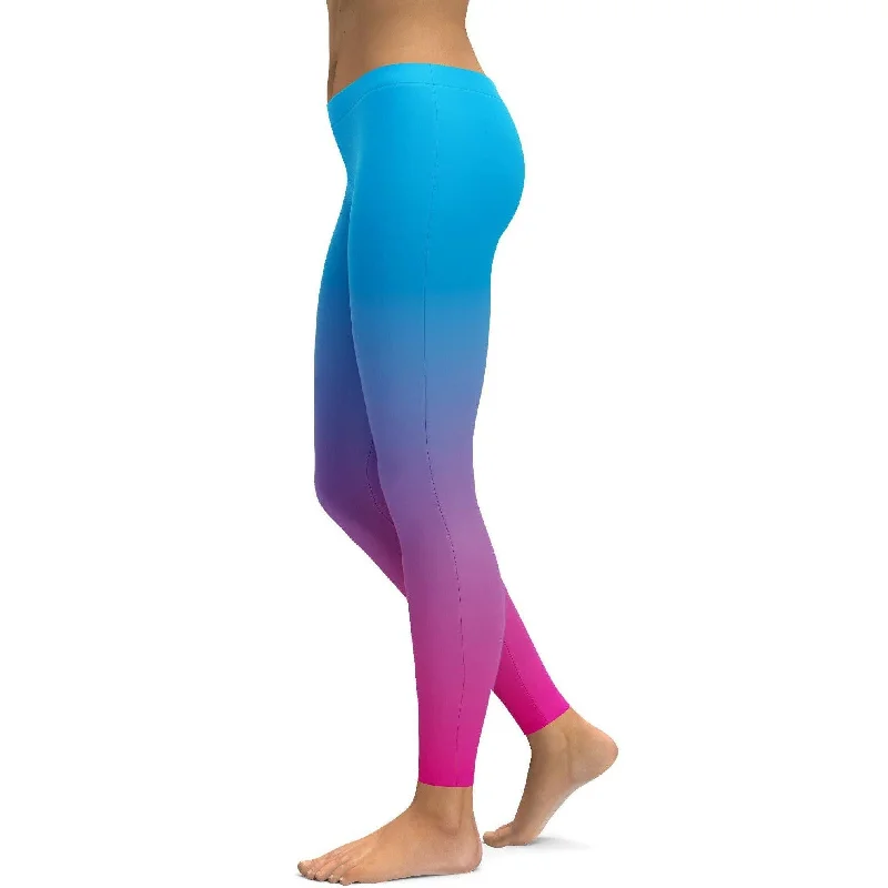 Ombre Blue to Pink Leggings