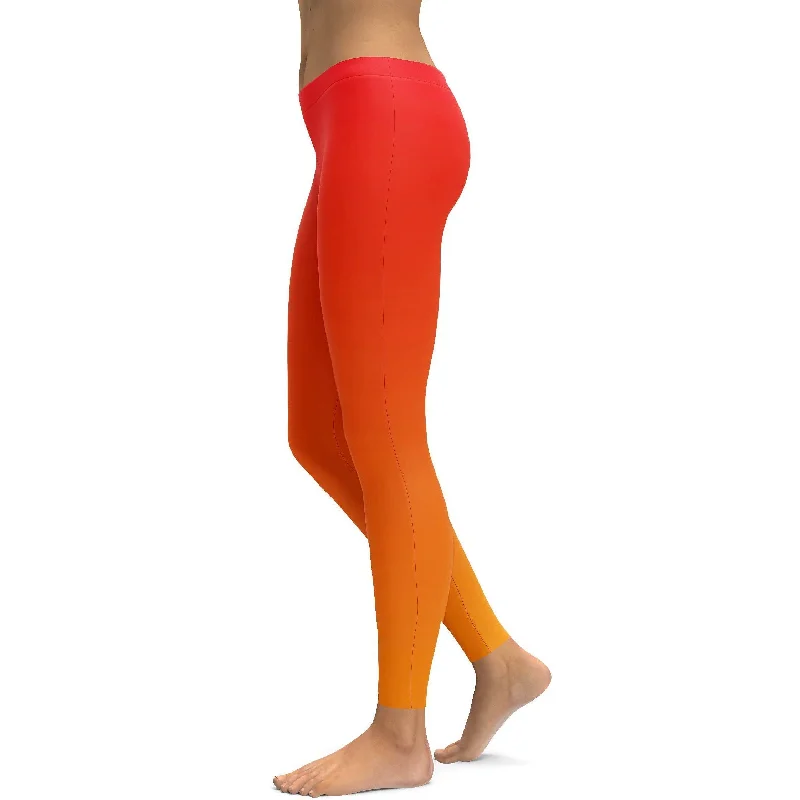 Ombre Hot Orange Leggings