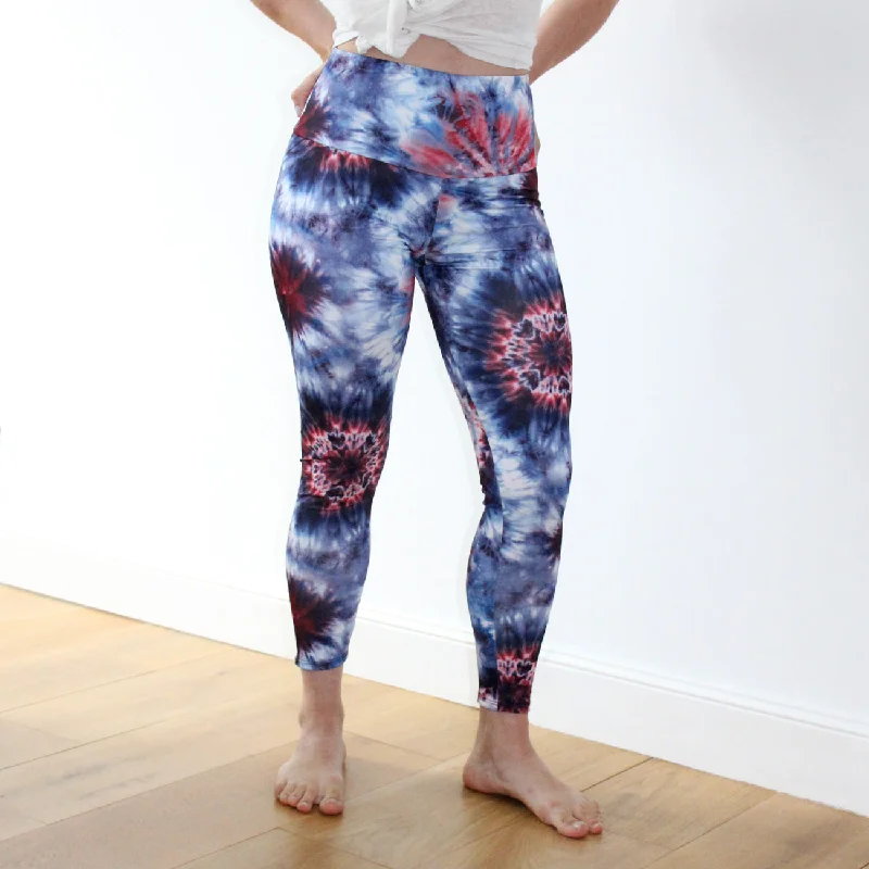 Graphic High Rise Midi Leggings - Fourth Tie-Dye