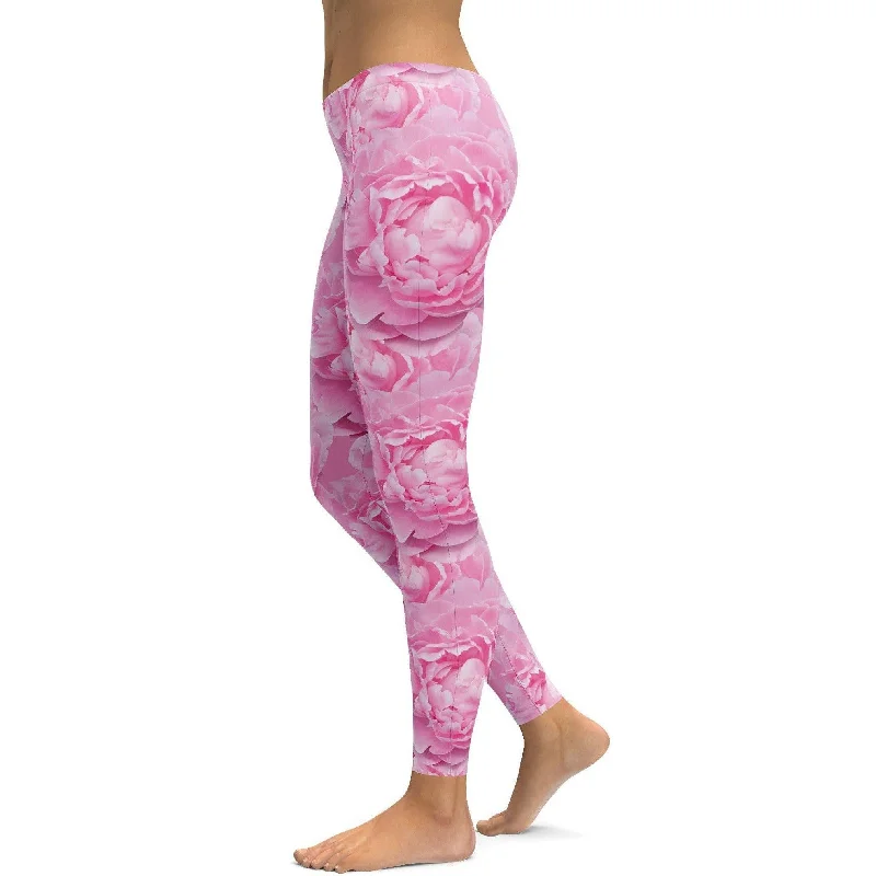 Peony Flower Leggings