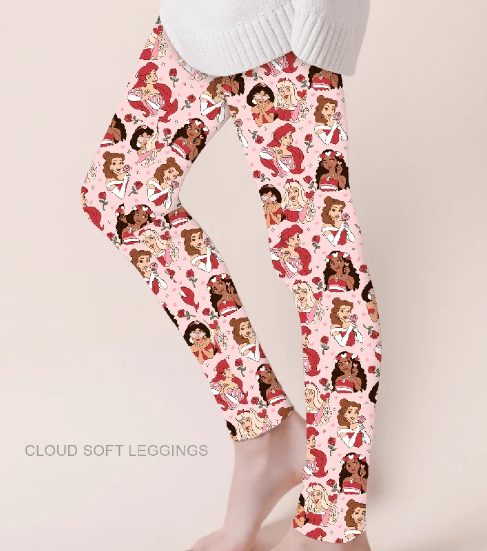 [Pre Order] True Love Royal Valentine - Adult & Kids Casual Cloud Soft Yoga Band Leggings (EST SHIP LATE JAN)