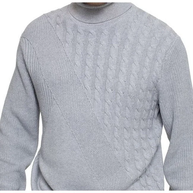 Sean John Men's Tri Pattern Knit Sweater Gray Size S