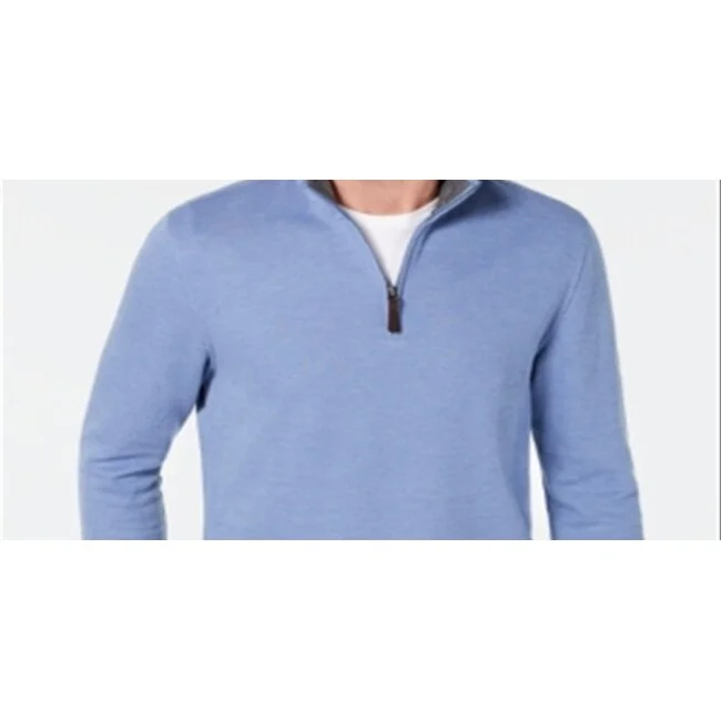 Tasso Elba Men's 1/4 Zip Sweater Blue Size Xxx-Large